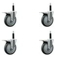 thumbnail image 1 of 5 Inch SS Thermoplastic Rubber Swivel 3/4 Inch Expanding Stem Caster Set Brake, 1 of 2