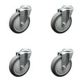 thumbnail image 1 of 5 Inch SS Thermoplastic Rubber Wheel Swivel Bolt Hole Caster Set Service Caster, 1 of 2