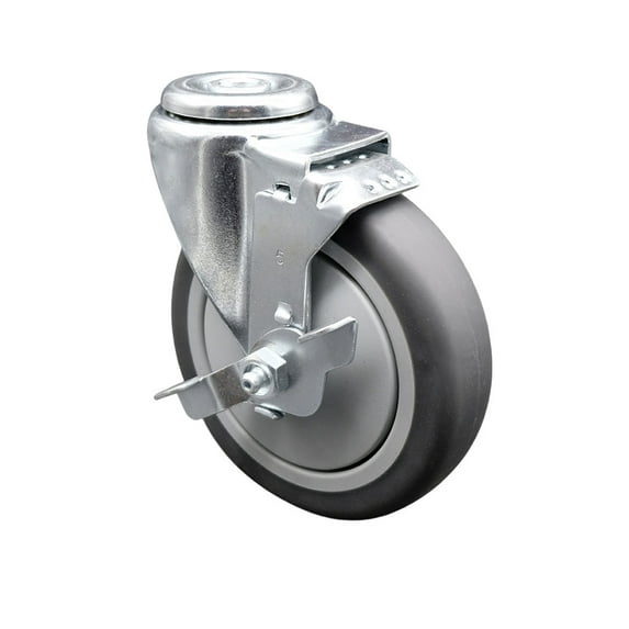 5 Inch SS Thermoplastic Rubber Wheel Swivel Bolt Hole Caster with Brake SCC
