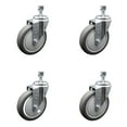 thumbnail image 1 of 5 Inch SS Thermoplastic Rubber Wheel Swivel ½ Inch Threaded Stem Caster Set SCC, 1 of 2