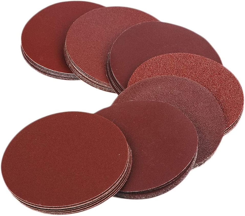 5 Inch Sanding Discs NO-Hole Hook and Loop 40 60 80 100 120 180 240 320 ...