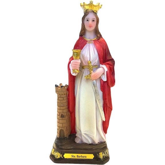 5" Inch Santa Barbara Religious Statue Figurine Hand-Painted Catholic Decor Gift
