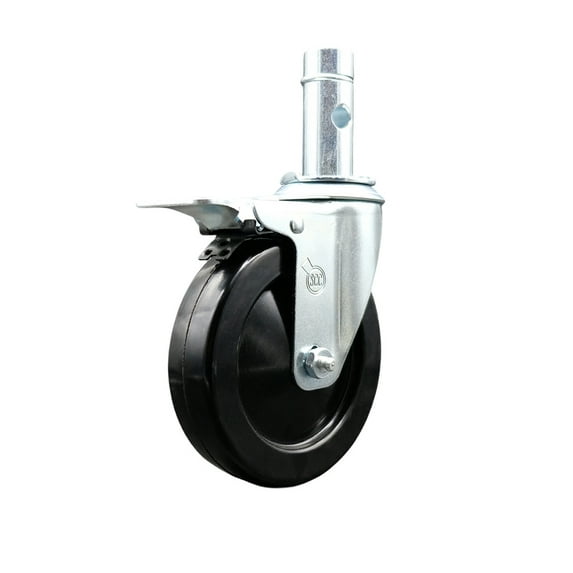 5 Inch Scaffold Caster w/ 1-3/64 Inch Round Grip Ring Stem -Service Caster Brand