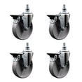 thumbnail image 1 of 5 Inch Semi Steel 10MM Threaded Stem Caster Set with Brake, 1 of 2
