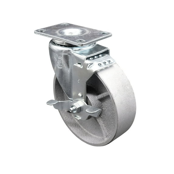 5 Inch Semi Steel Cast Iron Wheel Swivel Top Plate Caster with Brake SCC