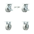thumbnail image 1 of 5 Inch Semi Steel Caster Set with 2 Brakes/Swivel Lock 2 Rigid Service Caster, 1 of 2