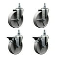 thumbnail image 1 of 5 Inch Semi Steel ½ Inch Threaded Stem Caster Set 2 Brakes SCC, 1 of 2