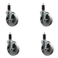 thumbnail image 1 of 5 Inch Semi Steel Swivel 1-1/4 Inch Expanding Stem Caster Set with Brake SCC, 1 of 2