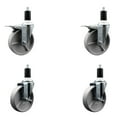thumbnail image 1 of 5 Inch Semi Steel Swivel 1-3/8 Inch Expanding Stem Caster Set 2 Total Lock Brake, 1 of 2