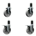 thumbnail image 1 of 5 Inch Semi Steel Swivel 1-5/8 Inch Expanding Stem Caster Set 2 Brakes, 1 of 2