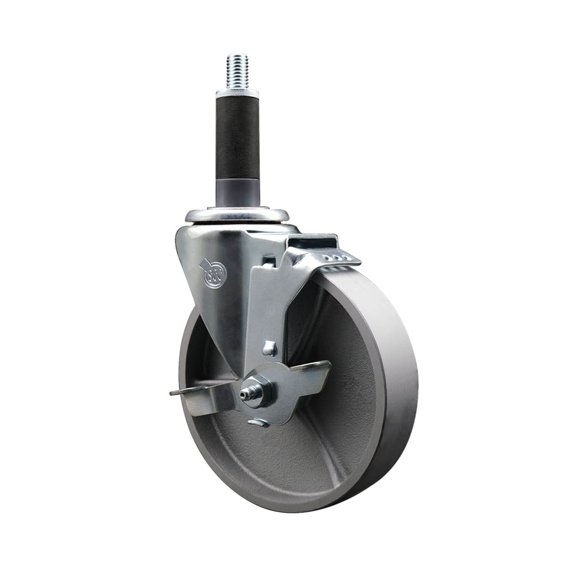 5 Inch Semi Steel Swivel 1 Inch Expanding Stem Caster with Brake SCC