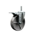 thumbnail image 1 of 5 Inch Semi Steel Wheel Swivel 3/4 Inch Threaded Stem Caster Total Lock Brake, 1 of 2