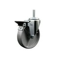 thumbnail image 1 of 5 Inch Semi Steel Wheel Swivel 3/4 Inch Threaded Stem Caster with Brake SCC, 1 of 2