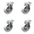 thumbnail image 1 of 5 Inch Semi Steel Wheel Swivel Top Plate Caster Set Service Caster Brand, 1 of 2