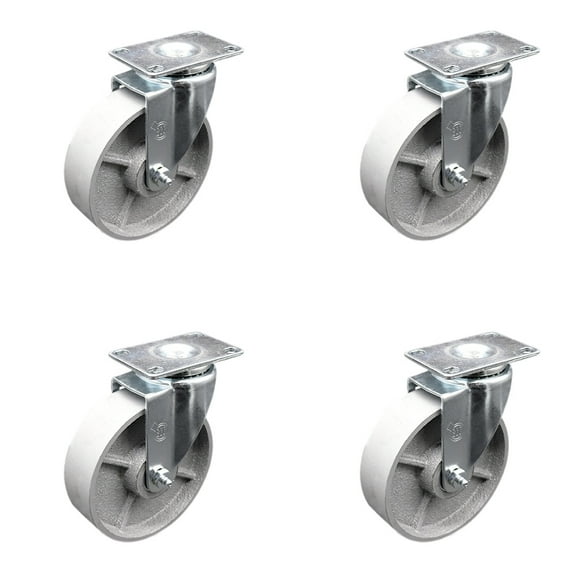 5 Inch Semi Steel Wheel Swivel Top Plate Caster Set Service Caster Brand