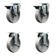 thumbnail image 1 of 5 Inch Semi Steel Wheel Swivel Top Plate Caster Set with 2 Posi Brakes 2 Rigid, 1 of 2