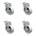 thumbnail image 1 of 5 Inch Semi Steel Wheel Swivel Top Plate Caster Set with Brake Service Caster, 1 of 2