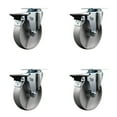 thumbnail image 1 of 5 Inch Semi Steel Wheel Swivel Top Plate Caster Set with Posi Brake SCC, 1 of 2