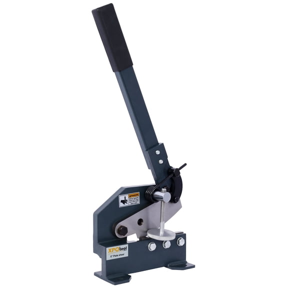 5-Inch Sheet Metal Shear for Workbench, Gray Metal Hand Plate Cutter with High Carbon Steel Blades, 1/4 Capacity