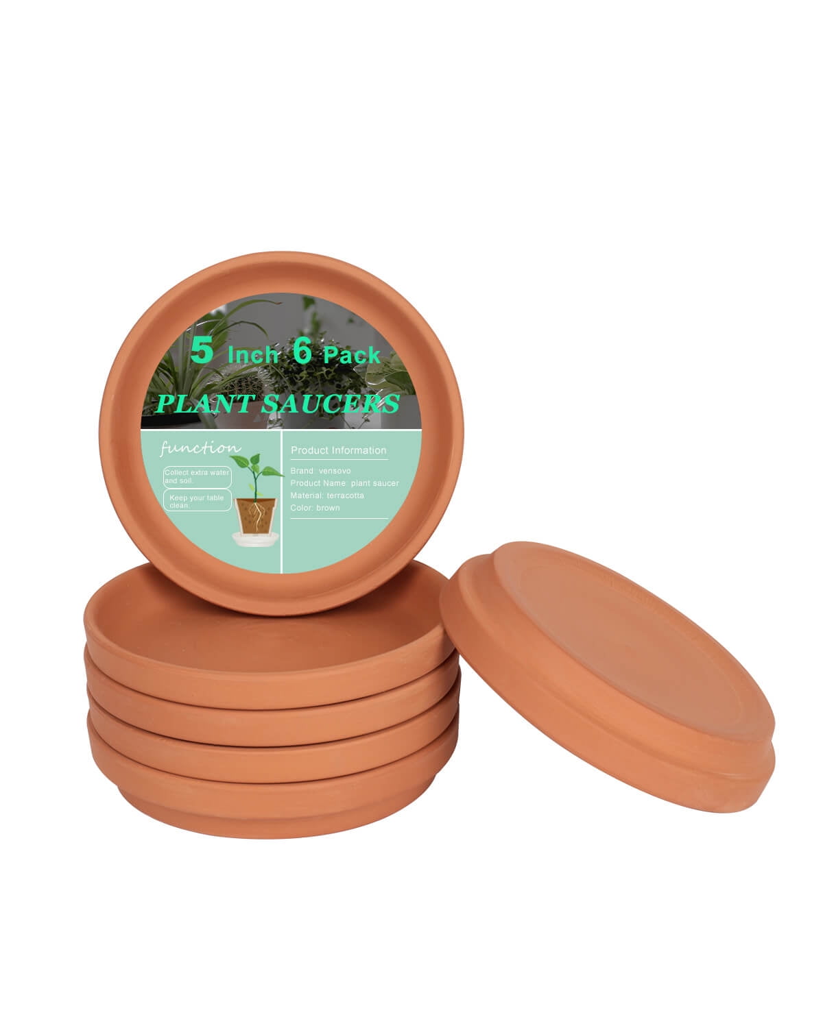 5 Inch Small Terracotta Pot Plant Saucer - 6 pcs Plant Pot Saucers ...