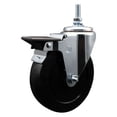 thumbnail image 1 of 5 Inch Soft Rubber 12MM Threaded Stem Caster with Brake, 1 of 2