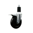 thumbnail image 1 of 5 Inch Soft Rubber Swivel 1-1/2 Inch Expanding Stem Caster Total Lock Brake SCC, 1 of 2