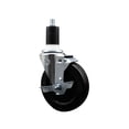 thumbnail image 1 of 5 Inch Soft Rubber Swivel 1-1/2 Inch Expanding Stem Caster with Brake SCC, 1 of 2