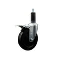 thumbnail image 1 of 5 Inch Soft Rubber Swivel 1-1/8 Inch Expanding Stem Caster Total Lock Brake SCC, 1 of 2