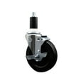 thumbnail image 1 of 5 Inch Soft Rubber Swivel 1-3/8 Inch Expanding Stem Caster with Brake SCC, 1 of 2