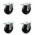 thumbnail image 1 of 5 Inch Soft Rubber Swivel Bolt Hole Caster Set with Total Lock Brake SCC, 1 of 2