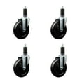 thumbnail image 1 of 5 Inch Soft Rubber Wheel Swivel 1-1/4 Inch Expanding Stem Caster Set SCC, 1 of 2