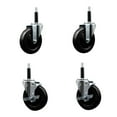 thumbnail image 1 of 5 Inch Soft Rubber Wheel Swivel 3/4 Inch Expanding Stem Caster Set 2 Brakes SCC, 1 of 2