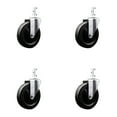 thumbnail image 1 of 5 Inch Soft Rubber Wheel Swivel 3/4 Inch Square Stem Caster Set Service Caster, 1 of 2