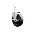 thumbnail image 1 of 5 Inch Soft Rubber Wheel Swivel 3/4 Inch Square Stem Caster with Brake SCC, 1 of 2