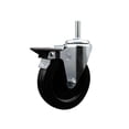 thumbnail image 1 of 5 Inch Soft Rubber Wheel Swivel 3/4 Inch Threaded Stem Caster with Brake SCC, 1 of 2
