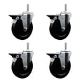 thumbnail image 1 of 5 Inch Soft Rubber Wheel Swivel 5/8 Inch Threaded Stem Caster Set with Brake SCC, 1 of 2