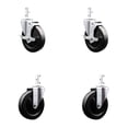 thumbnail image 1 of 5 Inch Soft Rubber Wheel Swivel 7/8 Inch Square Stem Caster Set 2 Brakes SCC, 1 of 2