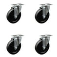 thumbnail image 1 of 5 Inch Soft Rubber Wheel Swivel Top Plate Caster Set Service Caster Brand, 1 of 2