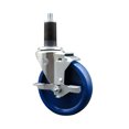 thumbnail image 1 of 5 Inch Solid Poly Swivel 1-1/4 Inch Expanding Stem Caster with Brake SCC, 1 of 2
