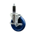 thumbnail image 1 of 5 Inch Solid Poly Swivel 1-1/8 Inch Expanding Stem Caster with Brake SCC, 1 of 2