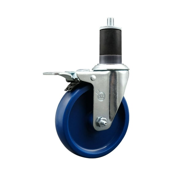 5 Inch Solid Poly Swivel 1-5/8 Inch Expanding Stem Caster Total Lock Brake SCC