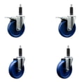 thumbnail image 1 of 5 Inch Solid Poly Swivel 1 Inch Expanding Stem Caster Set 2 Total Lock Brakes, 1 of 2