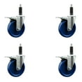 thumbnail image 1 of 5 Inch Solid Poly Swivel 1 Inch Expanding Stem Caster Set Total Lock Brake, 1 of 2