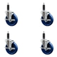 thumbnail image 1 of 5 Inch Solid Poly Swivel 1 Inch Expanding Stem Caster Set with Brake SCC, 1 of 2
