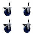 thumbnail image 1 of 5 Inch Solid Poly Swivel 7/8 Inch Expanding Stem Caster Set with Brake SCC, 1 of 2