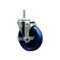 thumbnail image 1 of 5 Inch Solid Poly Wheel Swivel 3/4 Inch Threaded Stem Caster with Brake, 1 of 2