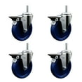 thumbnail image 1 of 5 Inch Solid Poly Wheel Swivel 5/8 Inch Threaded Stem Caster Set with Brake, 1 of 2