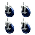 thumbnail image 1 of 5 Inch Solid Poly Wheel Swivel 5/8 Inch Threaded Stem Caster Set with Brake, 1 of 2
