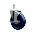thumbnail image 1 of 5 Inch Solid Poly Wheel Swivel 7/16 Inch Grip Ring Stem Caster with Brake, 1 of 2