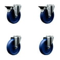 thumbnail image 1 of 5 Inch Solid Poly Wheel Swivel Bolt Hole Caster Set with 2 Posi Lock Brakes SCC, 1 of 2